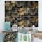 Designart - Black and Gold Tropical Leaves II - Modern Print on Natural Pine Wood